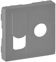 Лицевая панель Legrand Valena Life для 2-м. розетки TV+RJ45 алюминий картинка